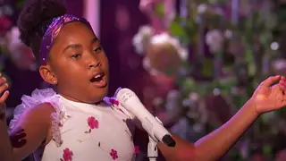 Victory Brinker sings a storming Bellini aria for Simon Cowell and the judges