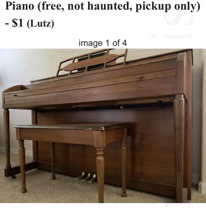 This for sale piano is apparently not haunted, but is definitely kinda sus