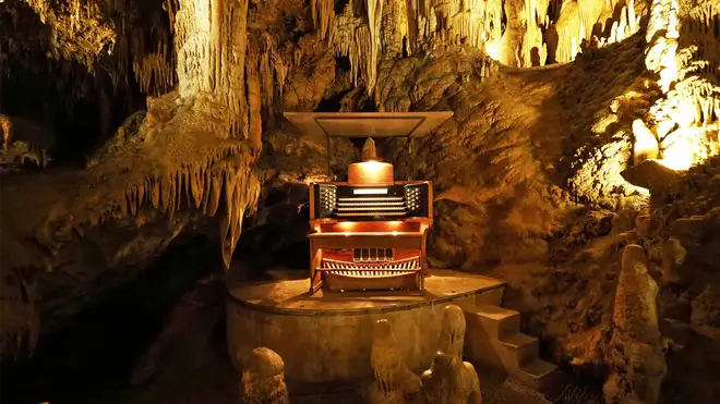 In a dark cave, the Great Stalacpipe Organ plays haunting Moonlight Sonata