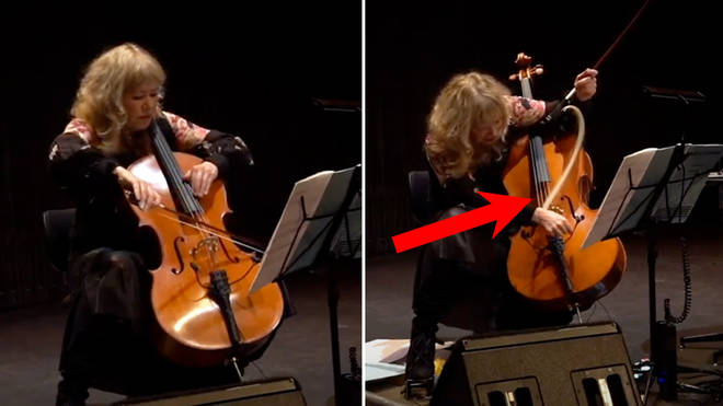 Cellist Zoë Martlew had a sudden surprise when her cello bow exploded mid-recital