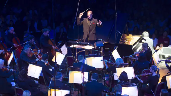 Timothy Henty conducts the Royal Liverpool Philharmonic Orchestra, during Classic FM Live, at the Royal Albert Hall in London