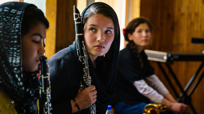 Clarinet player in the Zohra Orchestra at the Afghanistan National Institute of Music, in Kabul