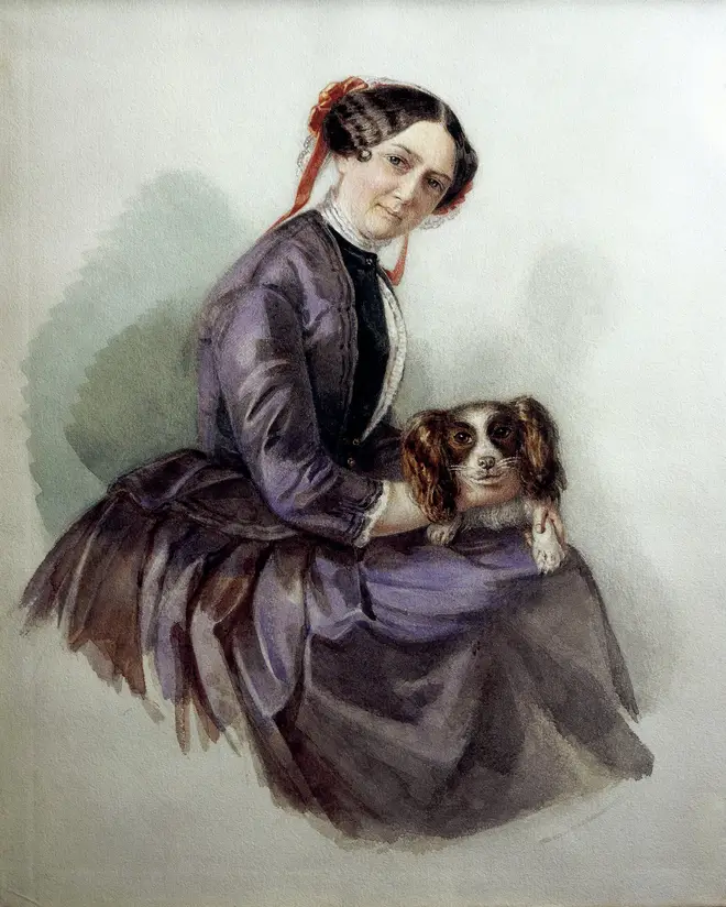 Wagner’s first wife, Minna with one of their dogs