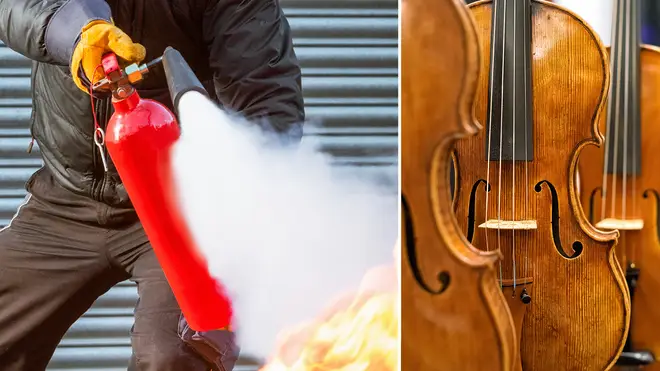 Party in German concert hall left musical instruments severely damaged by fire extinguisher