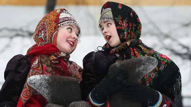 Christmas carolling in Ryazan, Russia