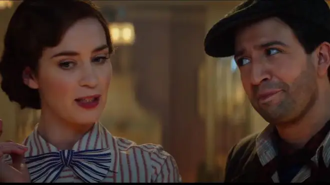 Emily Blunt and Lin-Manuel Miranda in Mary Poppins Returns