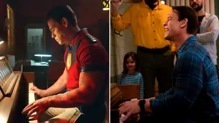 John Cena playing the piano on screen