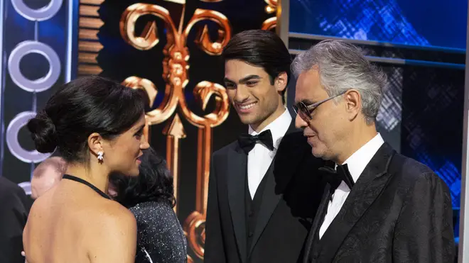 Andrea and Matteo Bocelli with Meghan Markle