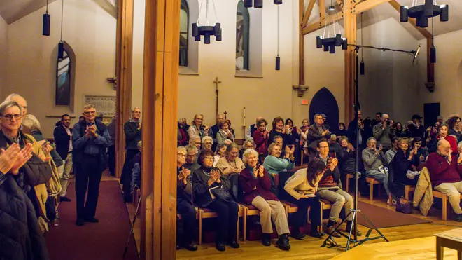 Audience members in Brookline