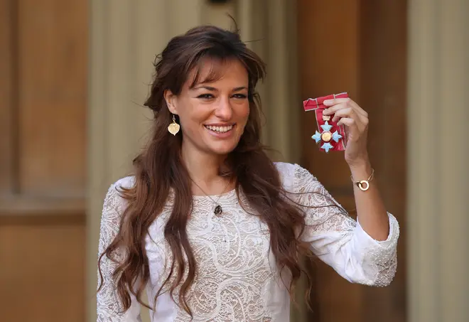 Nicola Benedetti with her CBE following an investiture ceremony at Buckingham Palace