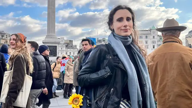 Violinist Jennifer Pike took part in the ‘Music for Peace’ protest on Sunday 6 March