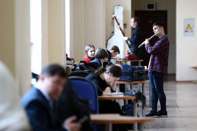 Students of the Russian music school