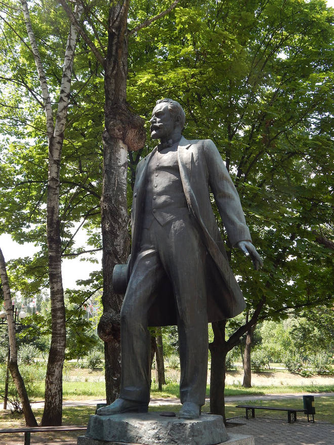 Statue of Tchaikovsky in Trostyanets central park