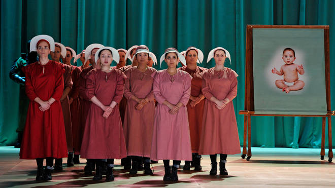 English National Opera's production of Poul Ruders’ “The Handmaid's Tale” directed by Annilese Miskimmon and conducted by Joana Carneiro at The London Coliseum