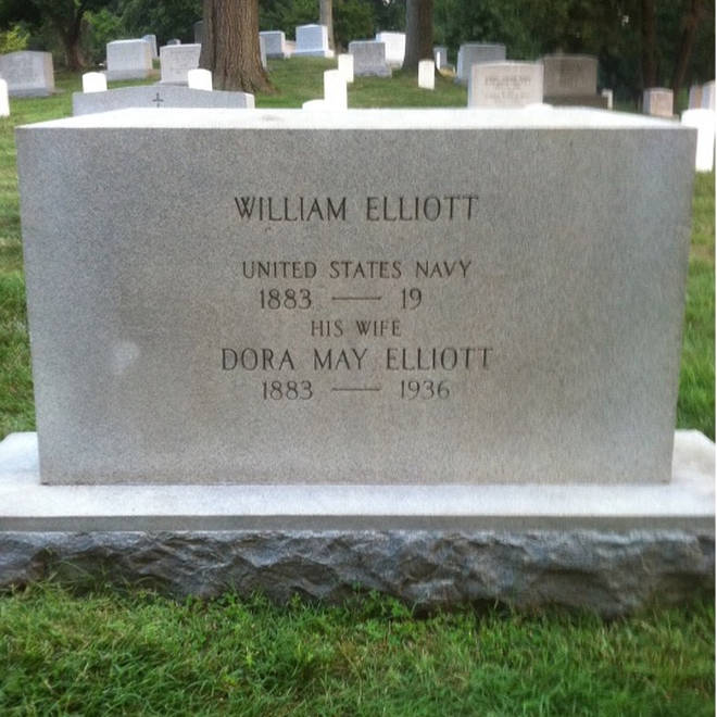 William Elliott’s headstone in Arlington National Cemetery, Virginia