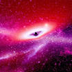 Image, furnished by NASA, of a black hole which absorbs matter and time