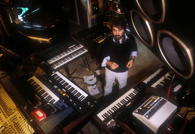 Vangelis at his home in Queensway London UK, in 1982