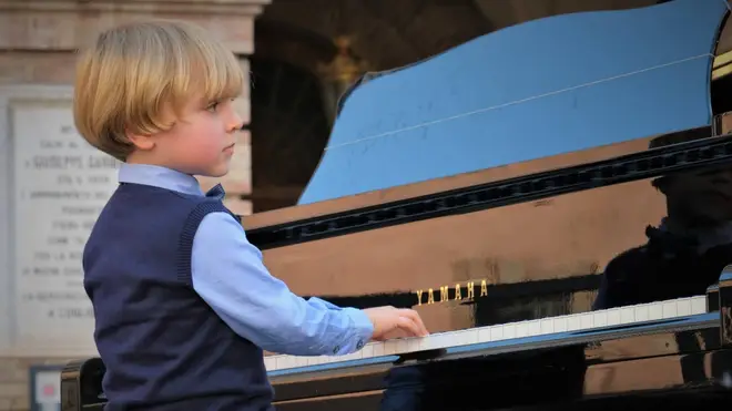 Alberto Cartuccia Cingolani, aged 5, is an Italian piano prodigy