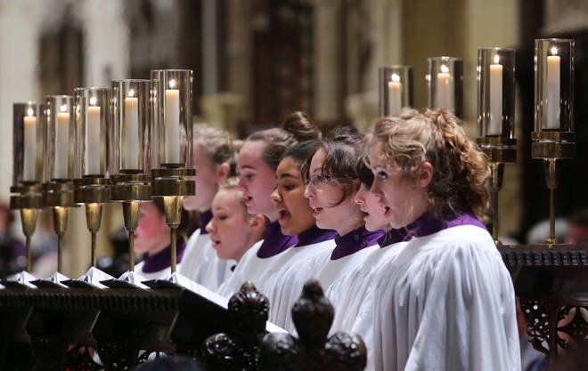 ‘I Vow to Thee, My Country’ is a popular choice in cathedral services. Pictured: Canterbury Cathedral Girls’ Choir