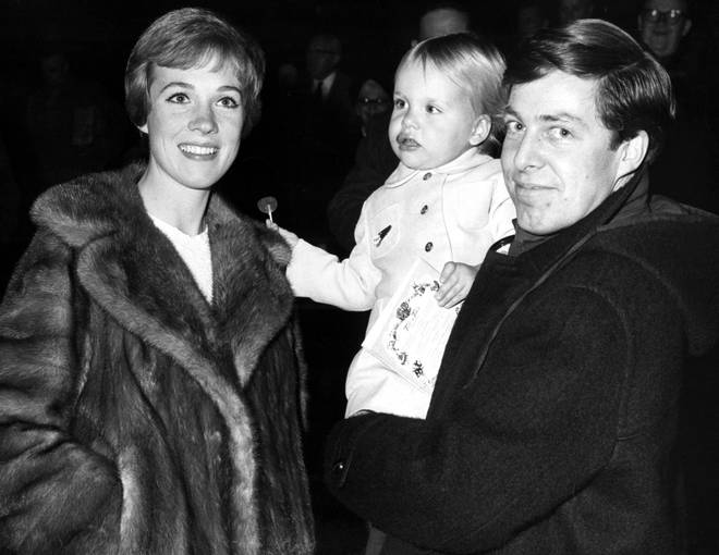 Julie Andrews with her first husband Tony Walton and daughter Emma