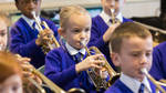 A group trumpet lesson at a primary school