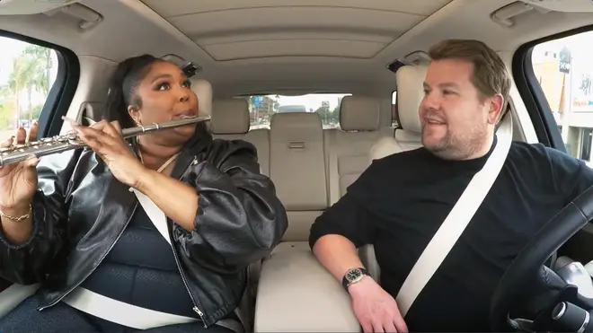 Lizzo plays a virtuosic flute solo on James Corden’s Carpool Karaoke.