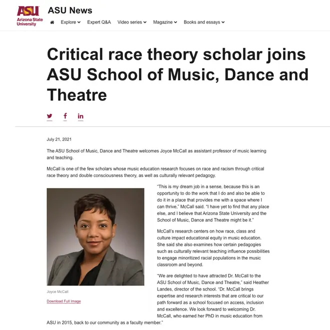 ASU News announced Dr Joyce McCall’s appointment on 21 July 2021