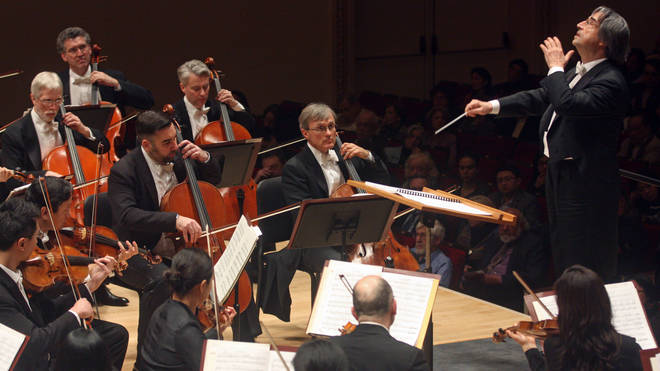 Riccardo Muti leading the Chicago Symphony Orchestra
