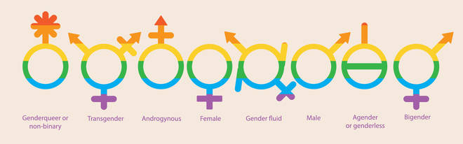 Unique symbols portray different gender identities