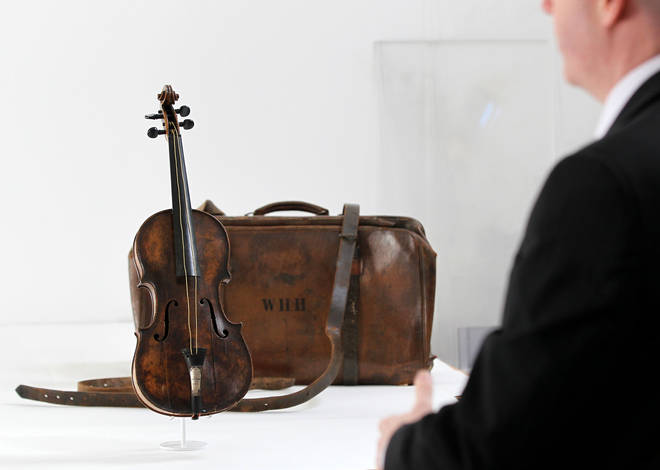 The violin was discovered enclosed within a satchel, embossed with Wallace Hartley’s initials. It’s thought that the case could have played a role in preserving the violin against the icy salt water conditions of the Atlantic ocean.