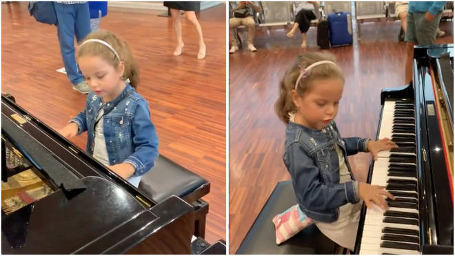 Young pianist plays Chopin at Milan Airport
