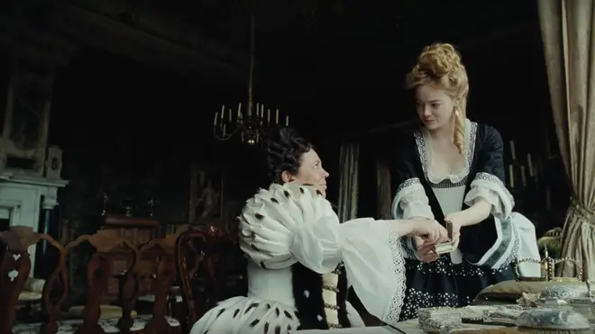 Olivia Colman and Emma Stone in The Favourite