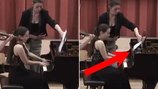 Pianist, Angela Todorova, was accompanying a violinist, when every musician’s worst nightmare happened