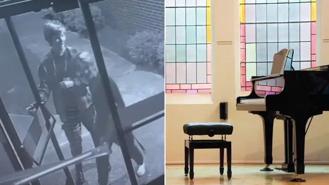 Danielle Salvato and Sebastian Spencer were caught on church CCTV walking into the unlocked church to play it’s piano (not pictured)