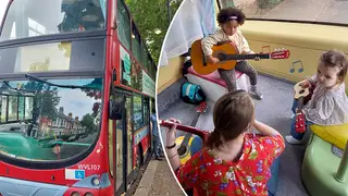 A London bus filled with instruments is offering children music lessons and workshops