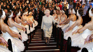 Queen Elizabeth II visits the Royal Albert Hall for a celebration show to mark the end of restoration work