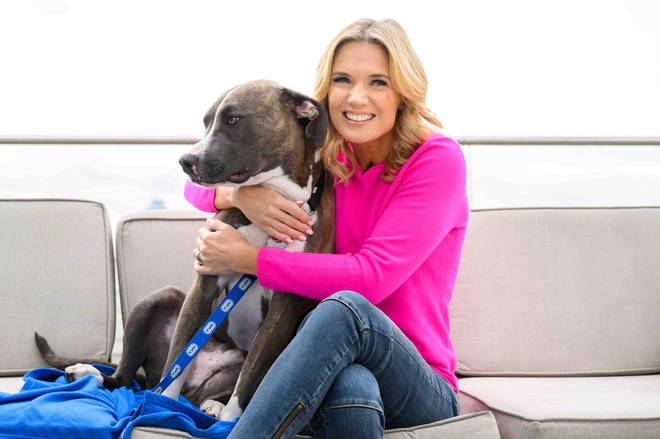 Charlotte Hawkins with Frank, a RSPCA rescue dog