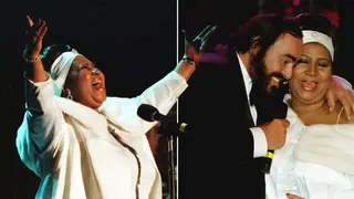 Aretha Franklin with her good friend, Luciano Pavarotti