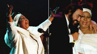 Aretha Franklin with her good friend, Luciano Pavarotti