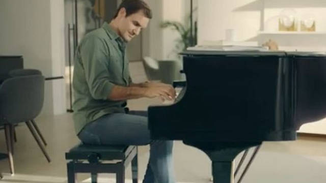 Roger Federer plays piano for Uniqlo