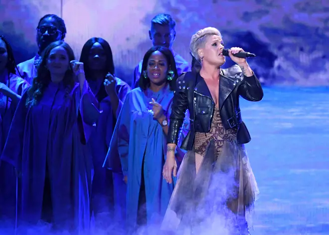 Pink performs at The BRIT Awards 2019