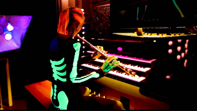 Andrea Fisher performs ‘Danse Macabre’ on flute and organ