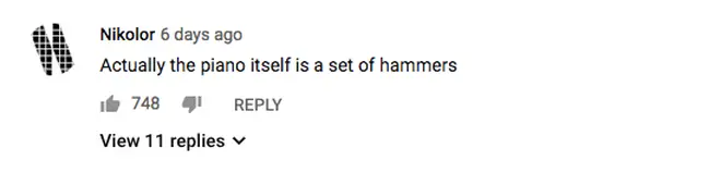YouTube hammer comment