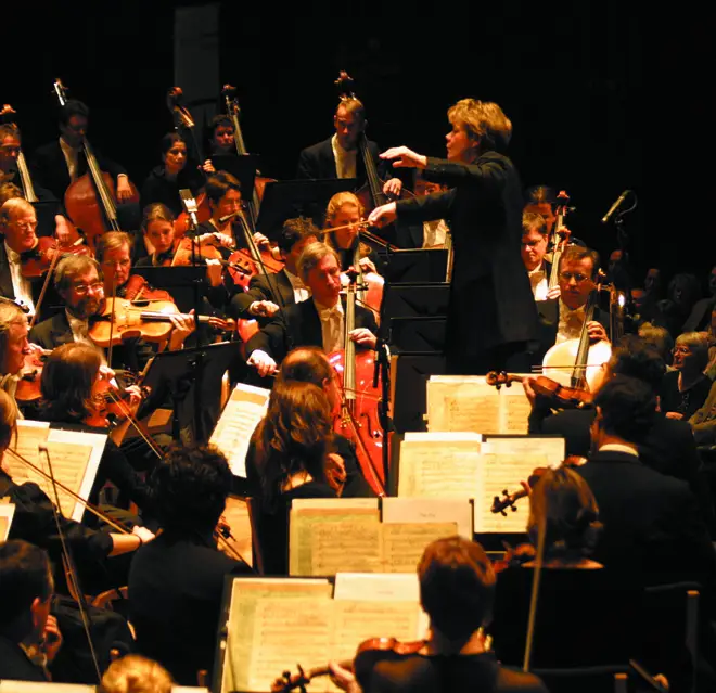 Roger playing in the cello section of the Bournemouth Symphony Orchestra