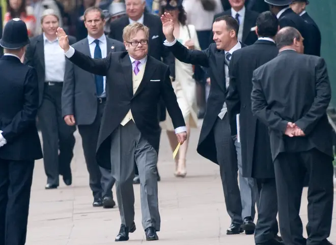 Sir Elton John attends the Royal Wedding in 2018