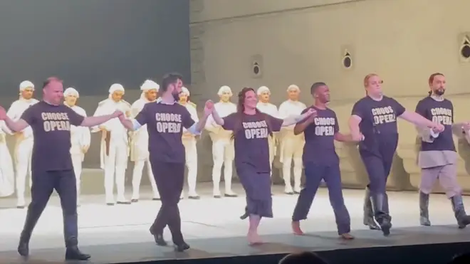 ENO soloists appear wearing ‘Choose Opera’ t-shirts
