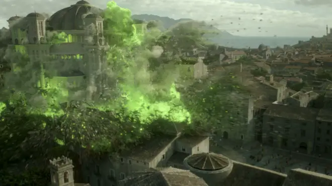 Cersei blew up the Sept in the season 6 finale, using Wildfire