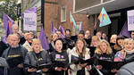 ENO chorus sing ‘You’ll never walk alone’ from Carousel outside the ACE London office