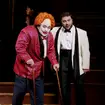 Amartuvshin Enkhbat as Rigoletto and Liparit Avetisyan as Duke of Mantua in Opera Australia's 2019 production of Rigoletto at Arts Centre Melbourne.