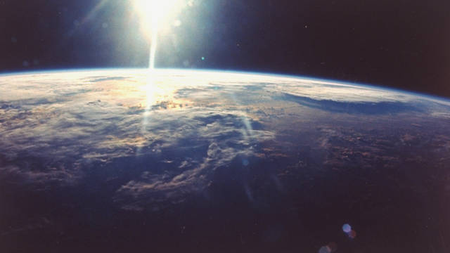 View of sunlight over Earth taken from space